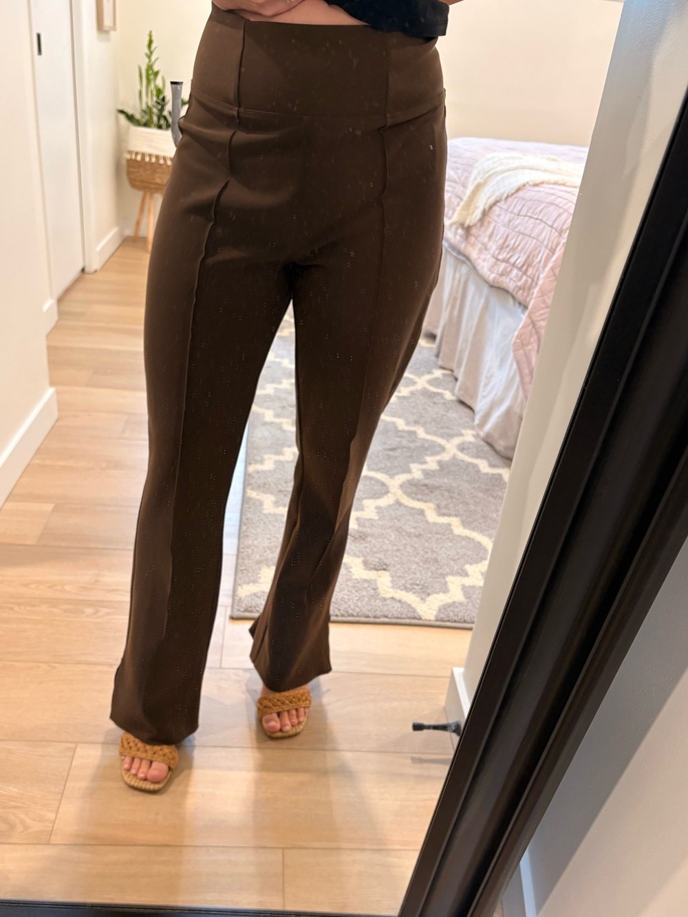 Epoque Evolution High-Rise flare Leg Pants in Chocolate Brown
